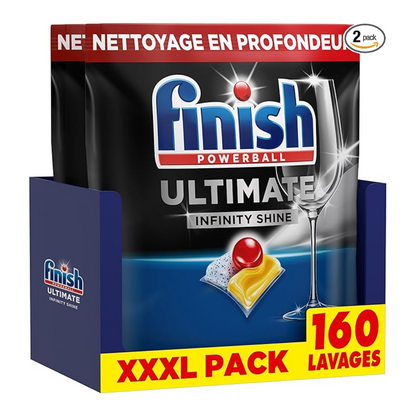 160 Capsules Pour Lave-Vaisselle Finish Ultimate Infinity Shine